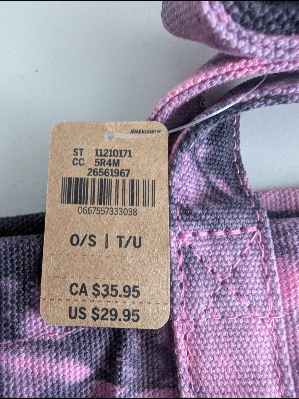 PINK Victoria’s Secret Pink & Black Tie Dye Canvas Tote Bag New With Tags
